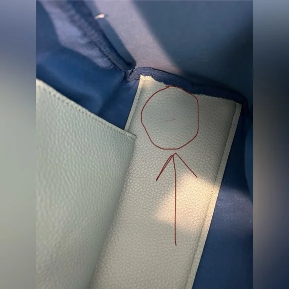 Robin’s Egg Blue Clarks Bag with Cutouts and Zipper Pockets - Picture 9 of 12